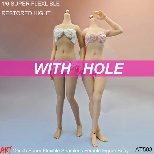 1/6 Articulated Petite-Bust Mannequin Body for Custom Military Figures (12in) - Female Soldier Doll with Detachable Nipple Cover