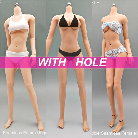 12 Inch Female Action Figure Body - Seamless Joints Super Flexible Multi Bust Options (Small/Medium/Large) for 1/6 Head Sculpts