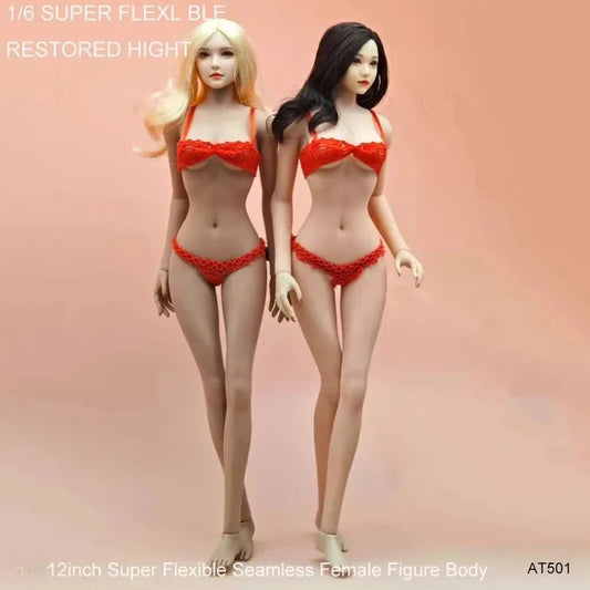 In Stock 1/6 Scale Female Soldier Young Girl Super Flexible Body Joints Removable Feet for 12'' Action Figure Collection Hobby