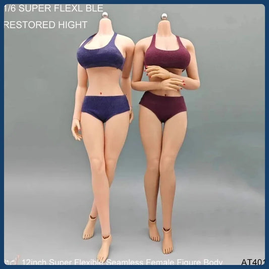 1/6 Scale Female Soldier Tan Wheat Color Body Plump Figure PH Detachable Foot Body for 12" Action Figure Head Paint
