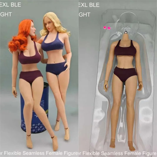 1/6 Scale Female Soldier Tan Wheat Color Body Plump Figure PH Detachable Foot Body for 12" Action Figure Head Paint